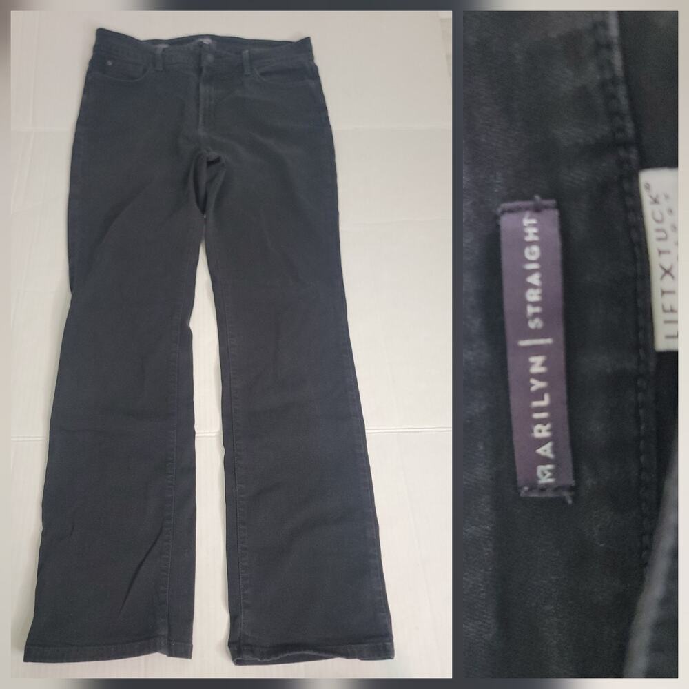 Not Your Daughters Jeans SZ 16 Marilyn Straight High Rise Lift Tuck Black 32" IN